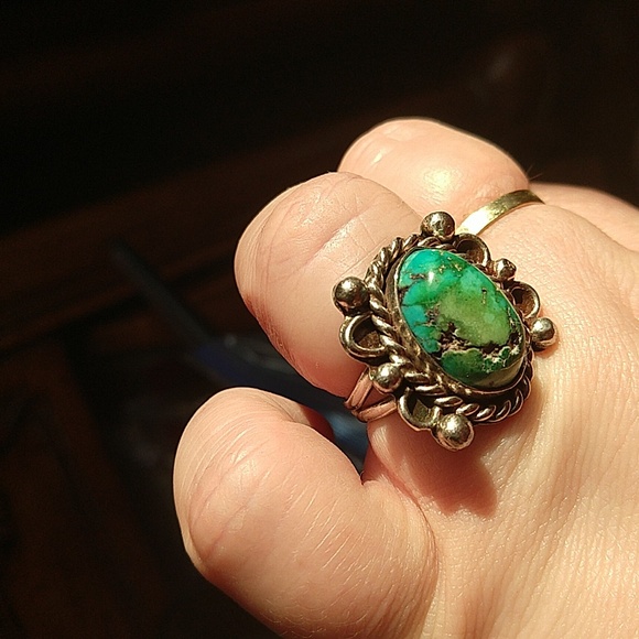 Native American sterling silver 925 turquoise ring vintage - Picture 11 of 13